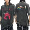 Akira Anime Shotaro Kaneda Gewaschen Schwarz Grafikshirt Vintage Y2K Streetwear T-Shirt