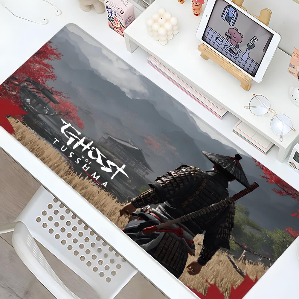 Ghost Of Tsushima Mouse Pad Gaming Locking Edge Big Computer Gamer Large Rubber Art Mousepad Desk Decor Laptop Desk Mat