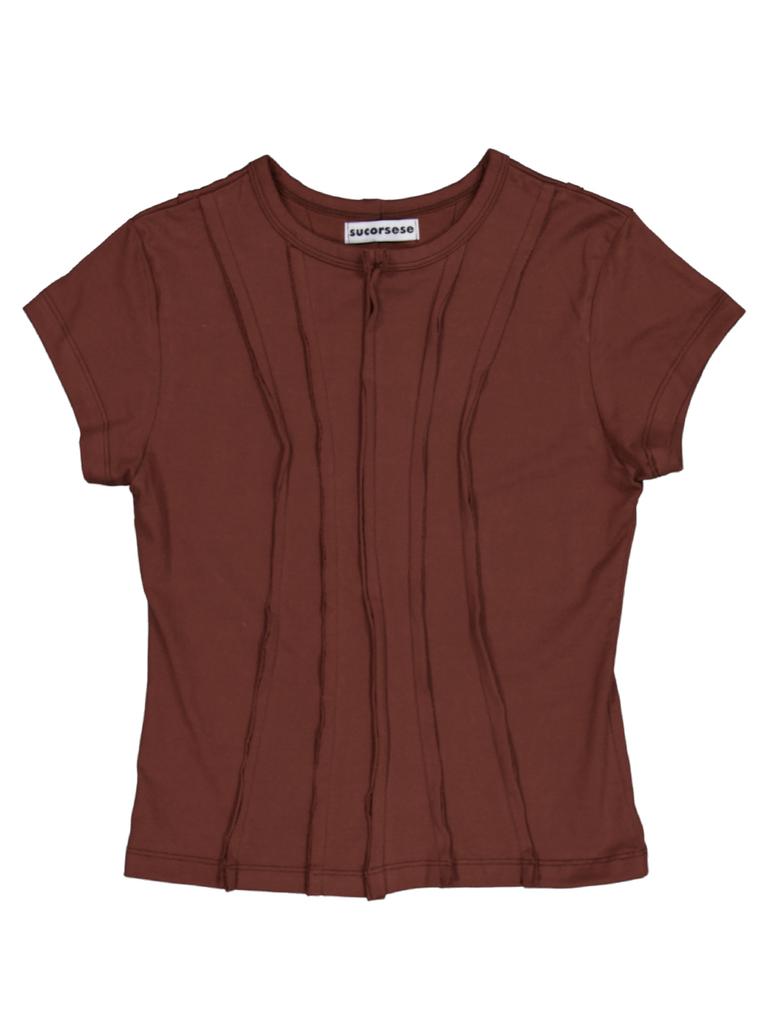 Sukkoleuseji T-Shirt Resembling A Torn Page (Brown)