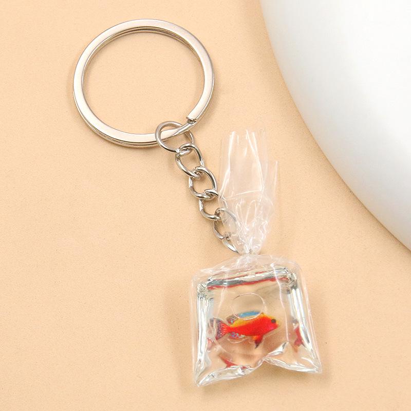 28 Styles 28x90mm DIY Transparent Resin Goldfish & Clownfish Keychain Pendant Ornaments