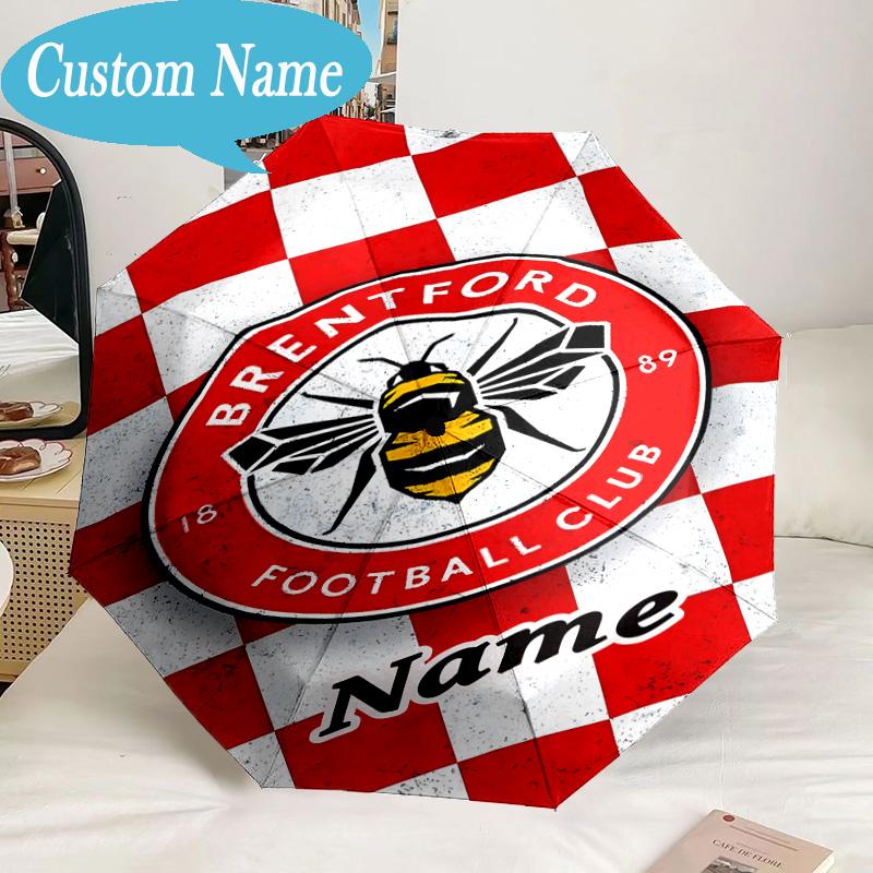 Custom Name Umbrella Brentford Crest Design Umbrella 8-Frame for Travel, Camping, Casual Lightweight Portable, Essential for Family Gifts
