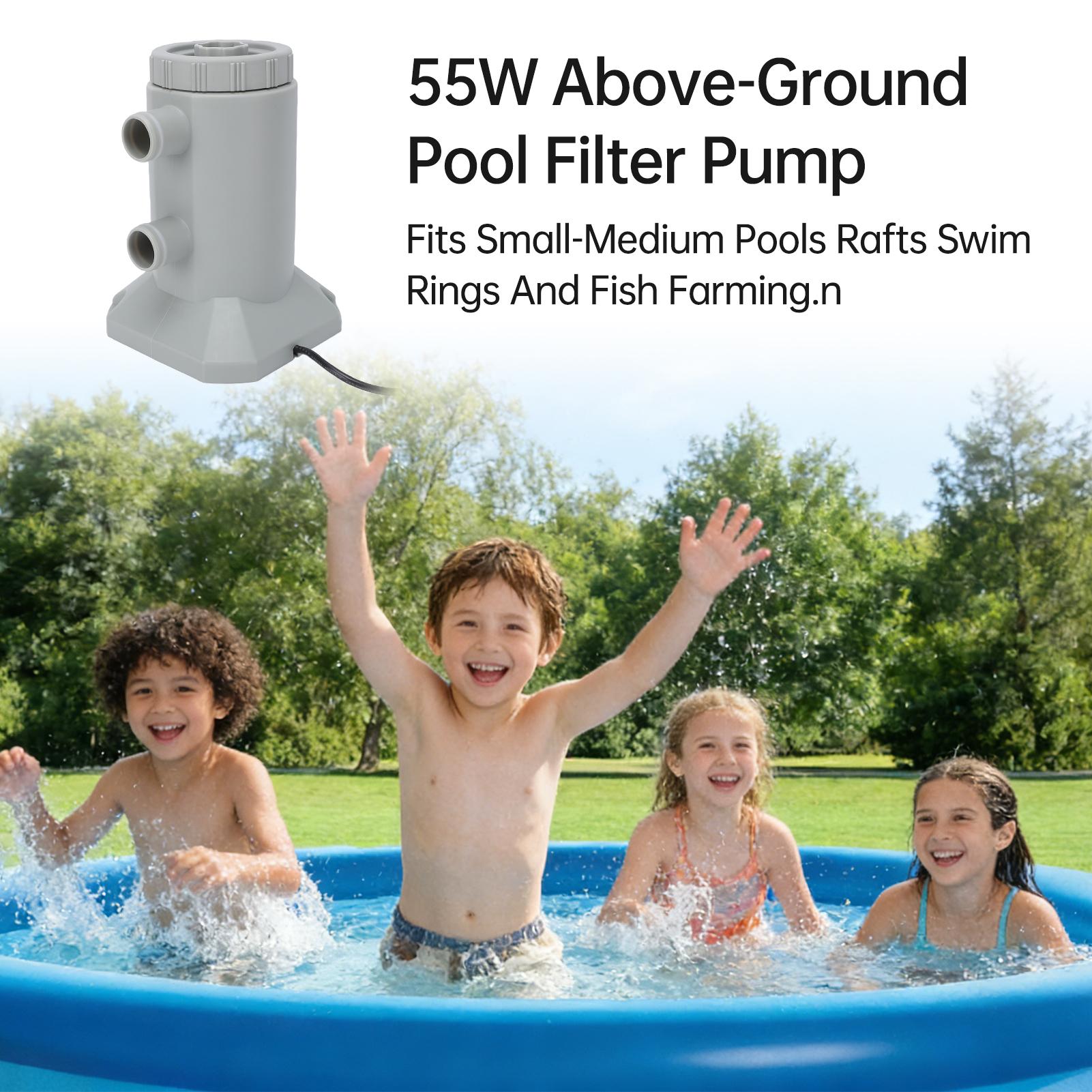 

530 GPH Above Ground Pool Filter Pump Complete Kit with Hose Long Lasting Sealed Resilience Design for Small to Medium