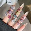 Colorful Zircon Flowers Exquisite Binning Flowers Small Building Sweet Opening Ring Women's Hot Sale High-end Light Luxury Versatile Ring