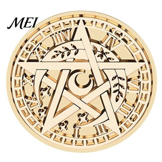 Brass Sealing Head Vintage European Magic Themed Wax Seal Stamp Head, Solid Exquisite Relief Engraved for Journal Envelope Wedding Invitation