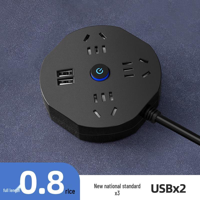 Compact Multi-Outlet Power Strip with Long Cord for Safe Household & Dorm Use