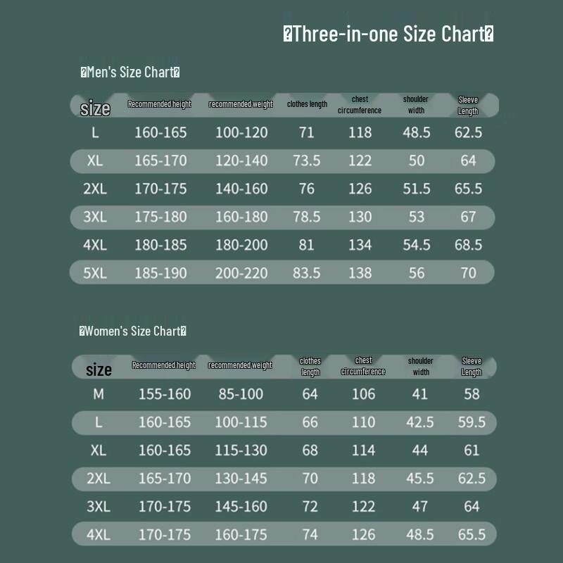 MIIOW Unisex 3-in-1 Outdoor Winddichte Jacke