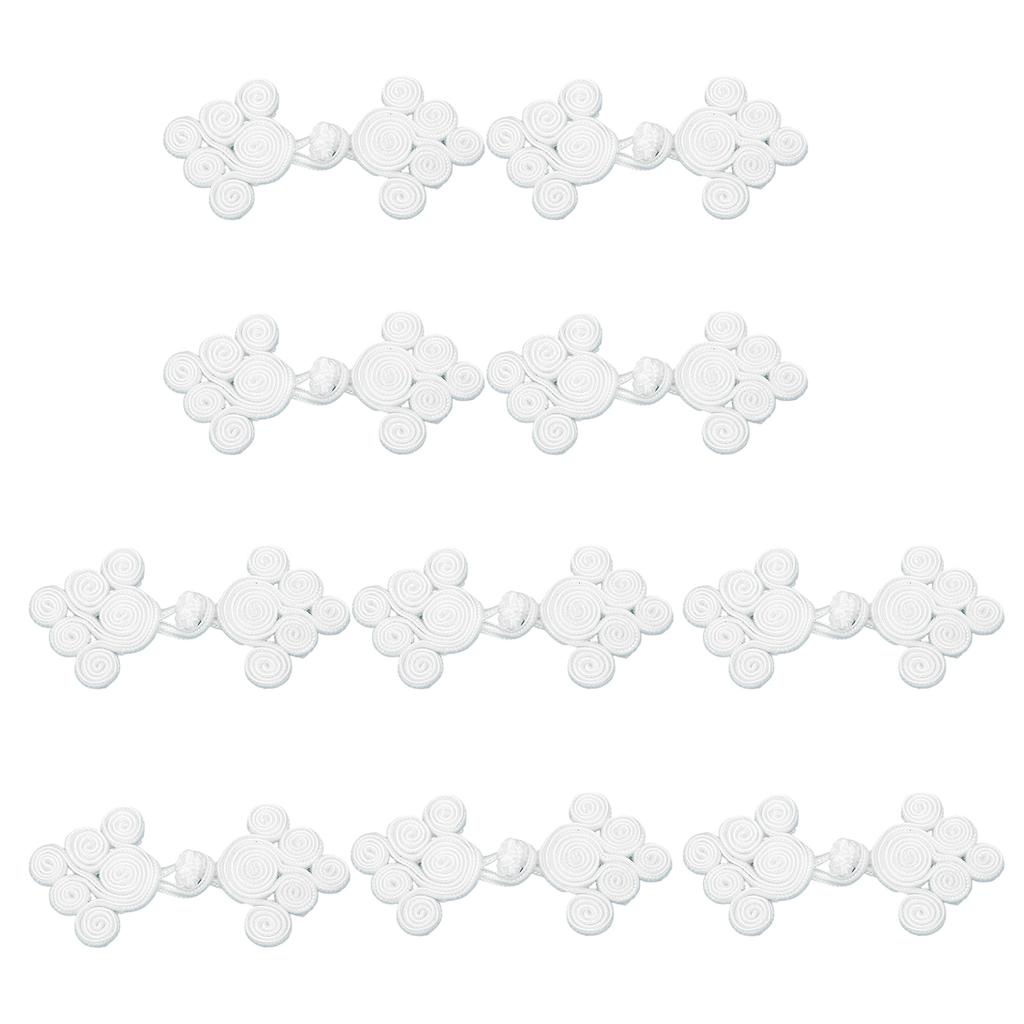 Chinese Traditional Button Sewing Crafted Buttons Sew On for Handcraft Cheongsam Embellishment White