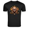 Flaming Skull Engine Pistons Mechanic Graphic T-Shirt