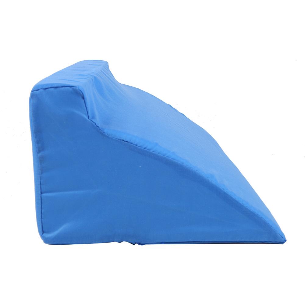 Cojín de Enfermería para Pacientes Paralizados Amigable con la Piel Cuidado Anti Escaras Almohadilla Triangular (50 x 25 x 15cm)(azul )