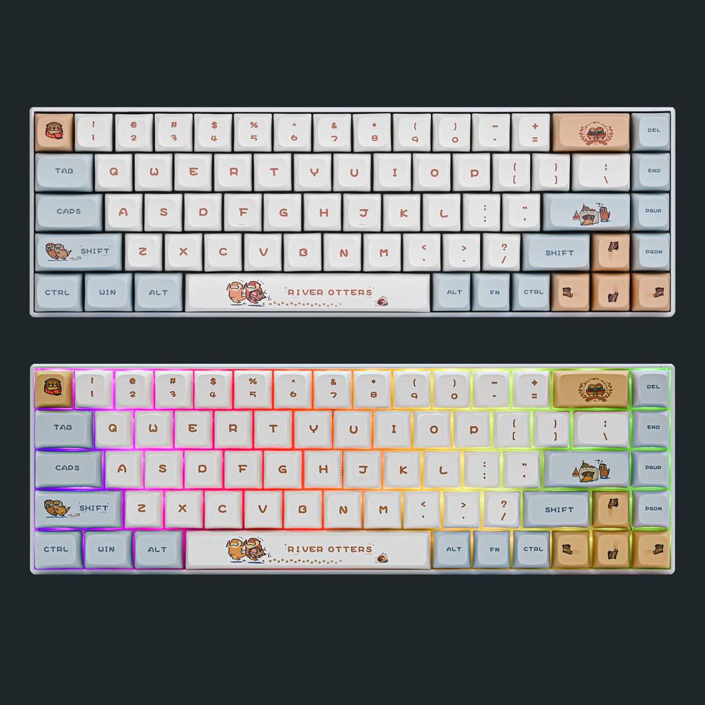 127 Key PBT Dye Sublimation Printing Keycap Set XDA Profile Custom Keycaps Cute Design US Layout Cherry Gateron MX Switches Compatible with Mechanical