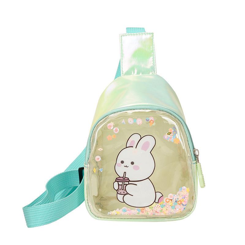 Adorable Korean Style Mini Rabbit Crossbody Bag For Kids In Pink Purple And Green
