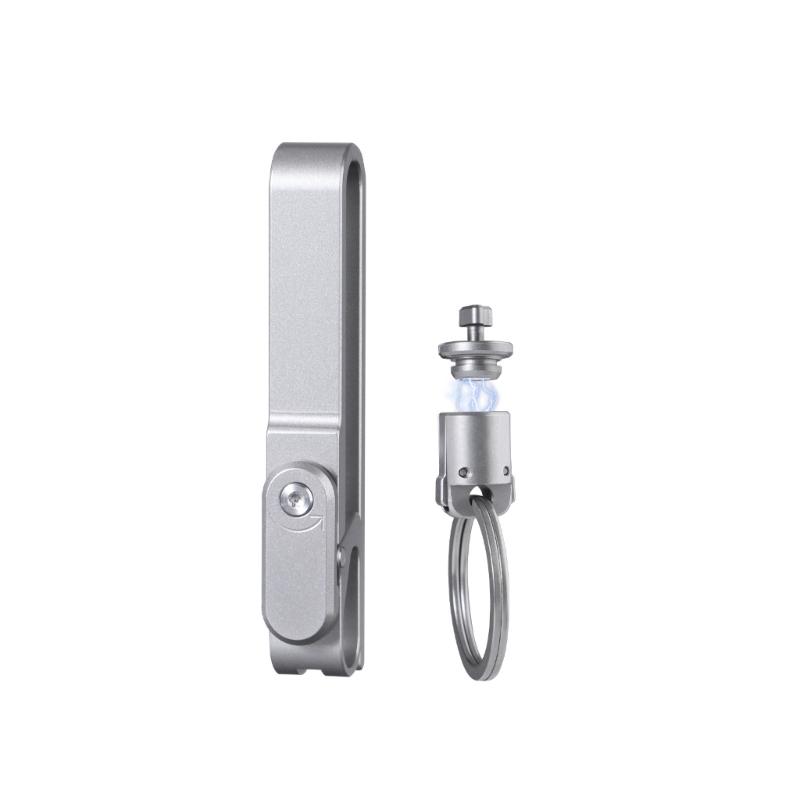 Compact Ti Alloy Key Clip Belt Keychain For Minimalist Lifestyle Attachment To Pockets Belts or Bags Securely