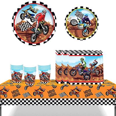 Motorcycle Birthday Party Disposable Tableware: Plates, Cups, Napkins, Cutlery