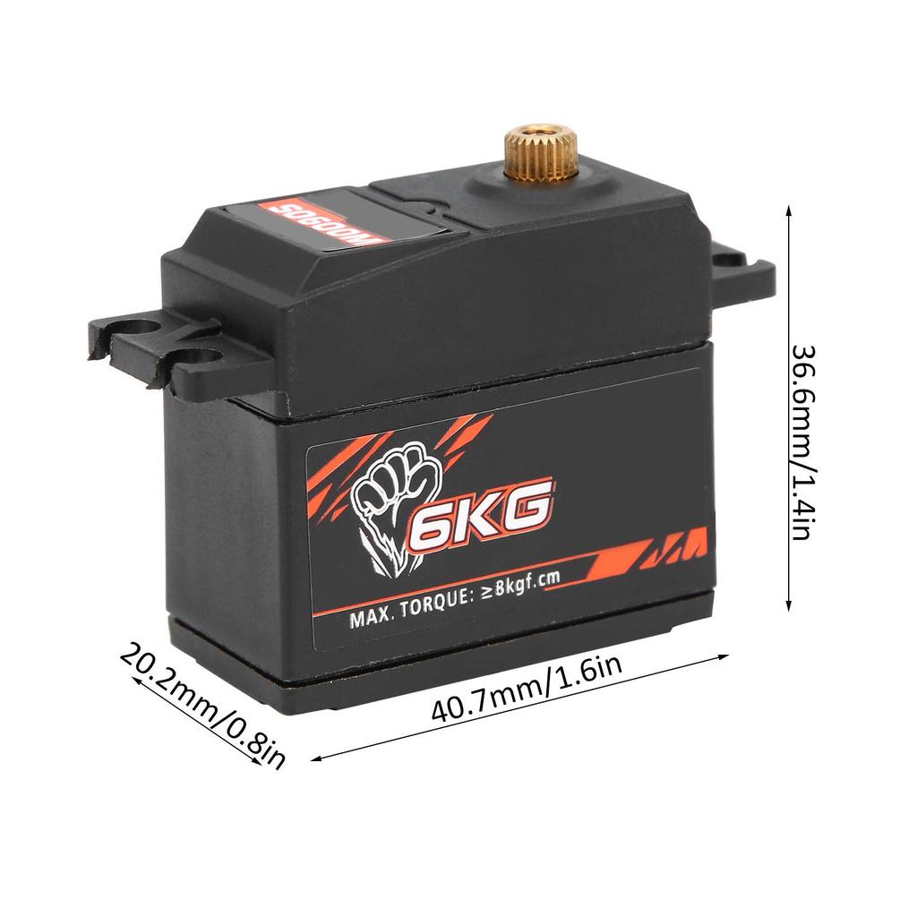 High-precision, Reliable S0600M 6KG Black Metal Gear Digital Servo for 1:10 Scale High-speed Cars.
