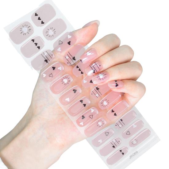 1 sada gelových nálepek na nehty pro křehké nehty Snadné odstranění Vodotěsné nálepky na nehty DIY obtisky na nehty s pilníkem Dřevěná tyčinka Vatový tampon