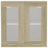 Lyon Wall Mounted Glass Cabinet in Sonoma Oak 60 x 31 x 60 cm Wood Based Material