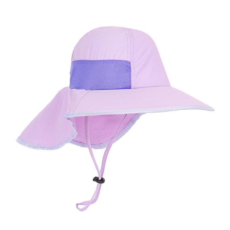 Wide Brim Children Sun Hat Kids Bucket Cap Summer Beach Girls Outdoor Use Traveling Fishing Camping Hiking Neck Cover Cap UV Protect