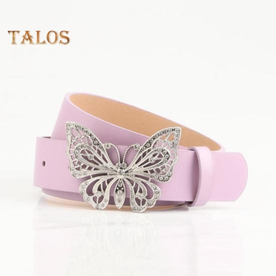 Rhinestones Butterflies Decor Belt Adjustable Length Multi Holes Design Women Waistband Solid Color Belt Costume Accessories