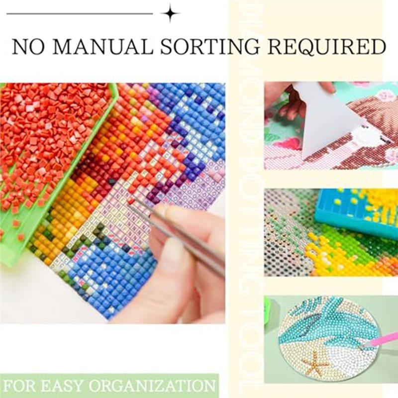 J1UL1N Rhinestone Tray Organizer, Art Trays, Art Storage Containers Kit, For DIY Crafts Rhinestone Beads, Painting