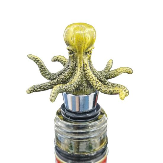 3D Octopus Wine Bottle Stopper, Vacuum Seal Wine Bottle Cap, Reusable Ocean Life Wine Bottle Stopper, Airtight Leak Proof Bottle Topper for Home