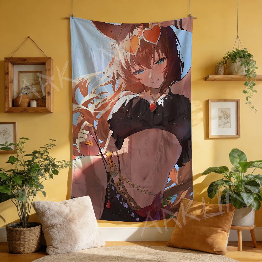 Tapestry Decorative Hot Uma Musume Anime Gaming Girl Tapestry Wall Art Hanging Dorm Background Cloth Banner Fans Gift Home Decor