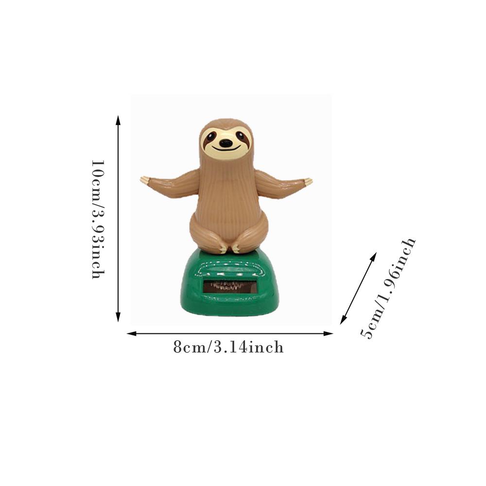 Car Dashboard Bobblehead Toy Solar Powered Sloth Solar Powered Shaking Hand Doll Sloth Animated Bobble Dancer for Car Table Home
