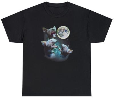 Drei haarlos Sphynx Katzen heulen den Mond an T-Shirt Lustiges Katzen Meme Liebhaber Wolf T-Shirt