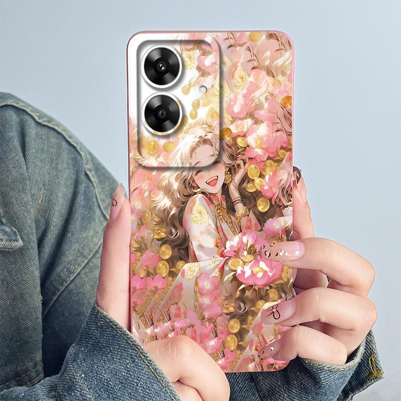 For Realme Narzo N61 Note60 Phone Case Note 60 NarzoN61 Casing Soft Silicone Painted Fashion Cartoon Flower Printed Back Cover