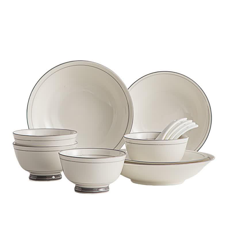 Aimoshi Warm Jade 12-Piece Ceramic Dinnerware Set