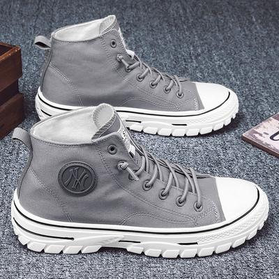 Scarpe Vulcanizzate da Uomo alla Moda Stile Britannico High Top Sneakers Casual Scarpe da Tela da Uomo Scarpe Sportive per Skateboard Uomo alla Moda