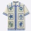 Men's Casual Knitted Short Sleeve Shirts Button Down Crochet Hollow Out Shirt Top Summer Vacation Vintage Knit Golf Beach Collared Shirts Tops for Men
