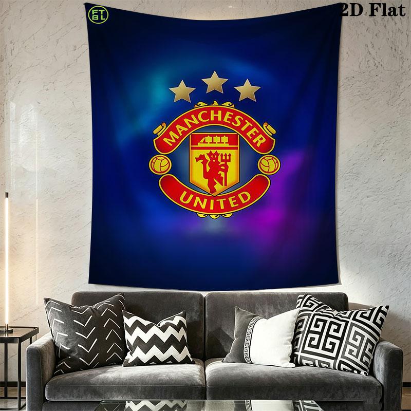 Man Utd G Wall Hanging Printed Fabric Blanket Decorative Tapestries for Bedroom Living Room Home Decor