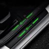 Carbon Fiber Black Luminous Car Front Rear Door Threshold Sticker Inner Trim Trunk Protective Films Modified Decoration