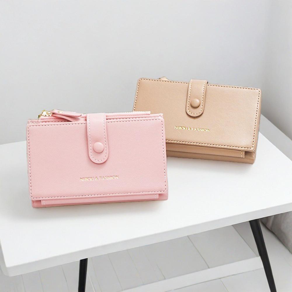 Credit Card Holder Bag Soft Women Short Wallet Pu Leather Wallet Wear Resistant Zipper Coin Purse For Gifts For Women Handbag