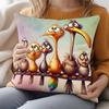1pc Modern Bird Flock Cushion Cover - Zipper Closure Suitable for Sofa Bed Pillowcase, Soft Machine-Washable Cover with Flock of Birds Pattern, Decora