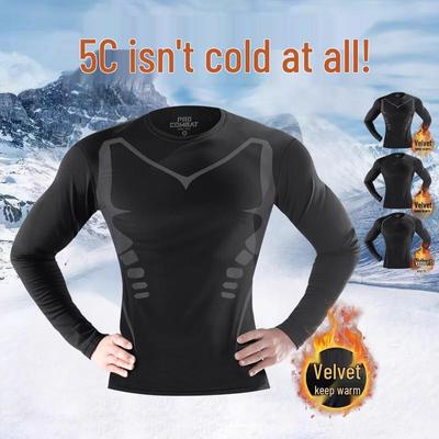 Herren Thermo-Unterwäsche aus schnelltrocknendem Fleece - Eng anliegend, Langarm-Basisschicht für Herbst-/Wintersport
