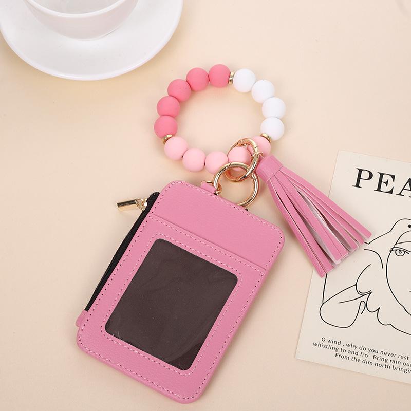 New Silicone Bus Bank Card Holders Bead Bracelet Lady Personality Creative Wrist Coin Purse