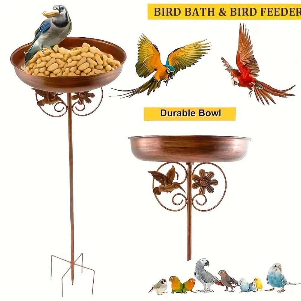 Five Prongs Base Metal Bird Feeder Heavy Duty Feeding Stations Garden Birdbath  Lawn