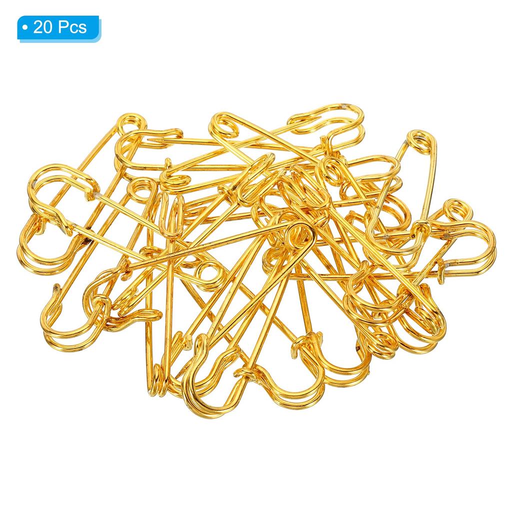 Uxcell Safety Pins 50mm Large Metal Sewing Pins for Blanket Skirt Crafts Brooch Making Gold Tone 20 Pieces