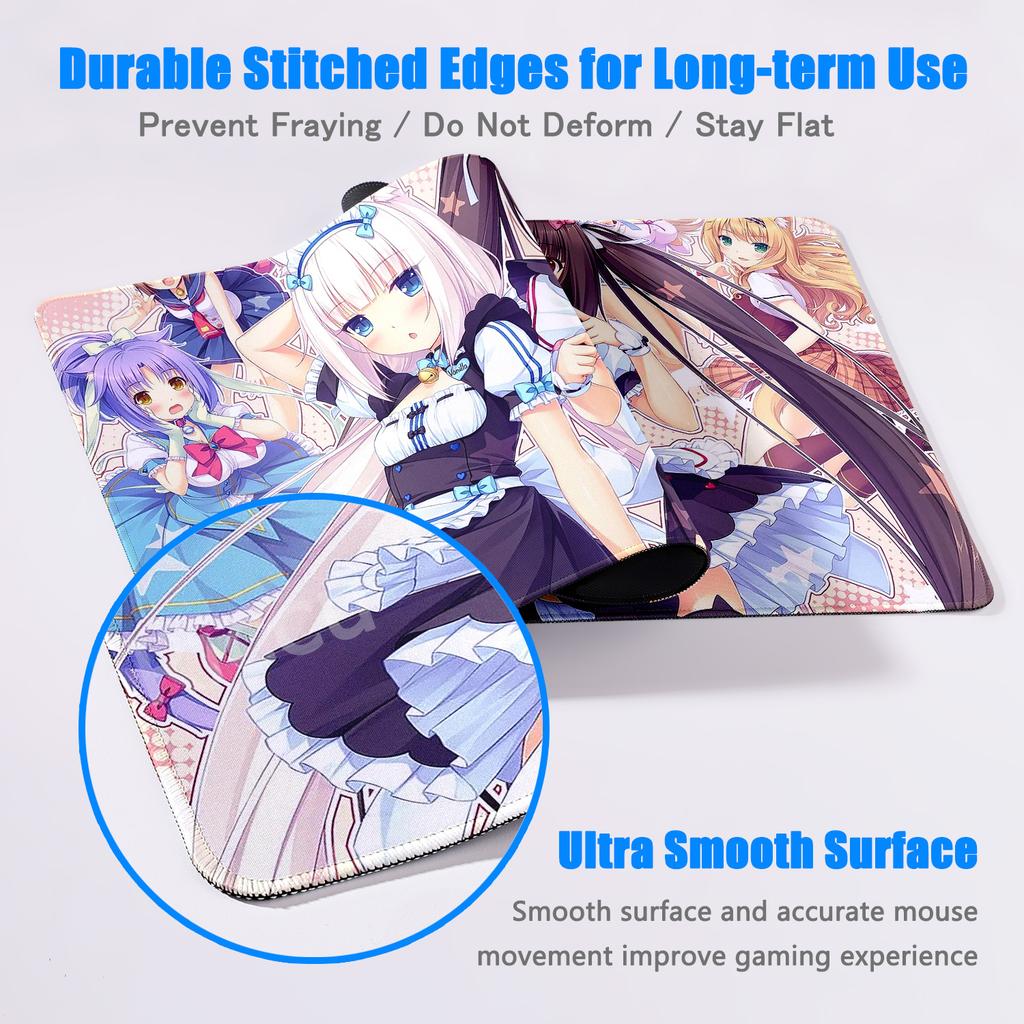 Gaming Office Laptop Soft Mice Mat XL Desktop Carpet Anime Kawaii Girl Chocola Nekopara Natural Rubber Deskmat Antislip MousePad