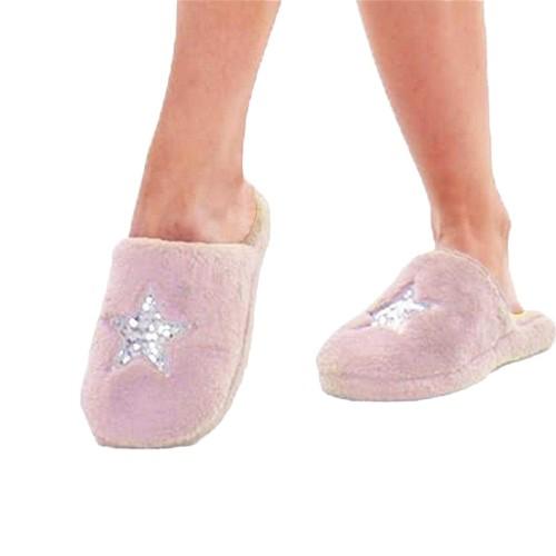 Keanu Womens/Ladies Star Memory Foam Sequins Mules