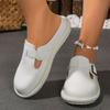 Női Alkalmi Sport Papucs 2024 Új Egyszínű Belecsúszós Könnyű Fűzős Alap Lapos Egyszínű Kerek Orr Női Alkalmi Papucs