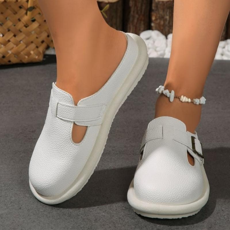 Női Alkalmi Sport Papucs 2024 Új Egyszínű Belecsúszós Könnyű Fűzős Alap Lapos Egyszínű Kerek Orr Női Alkalmi Papucs