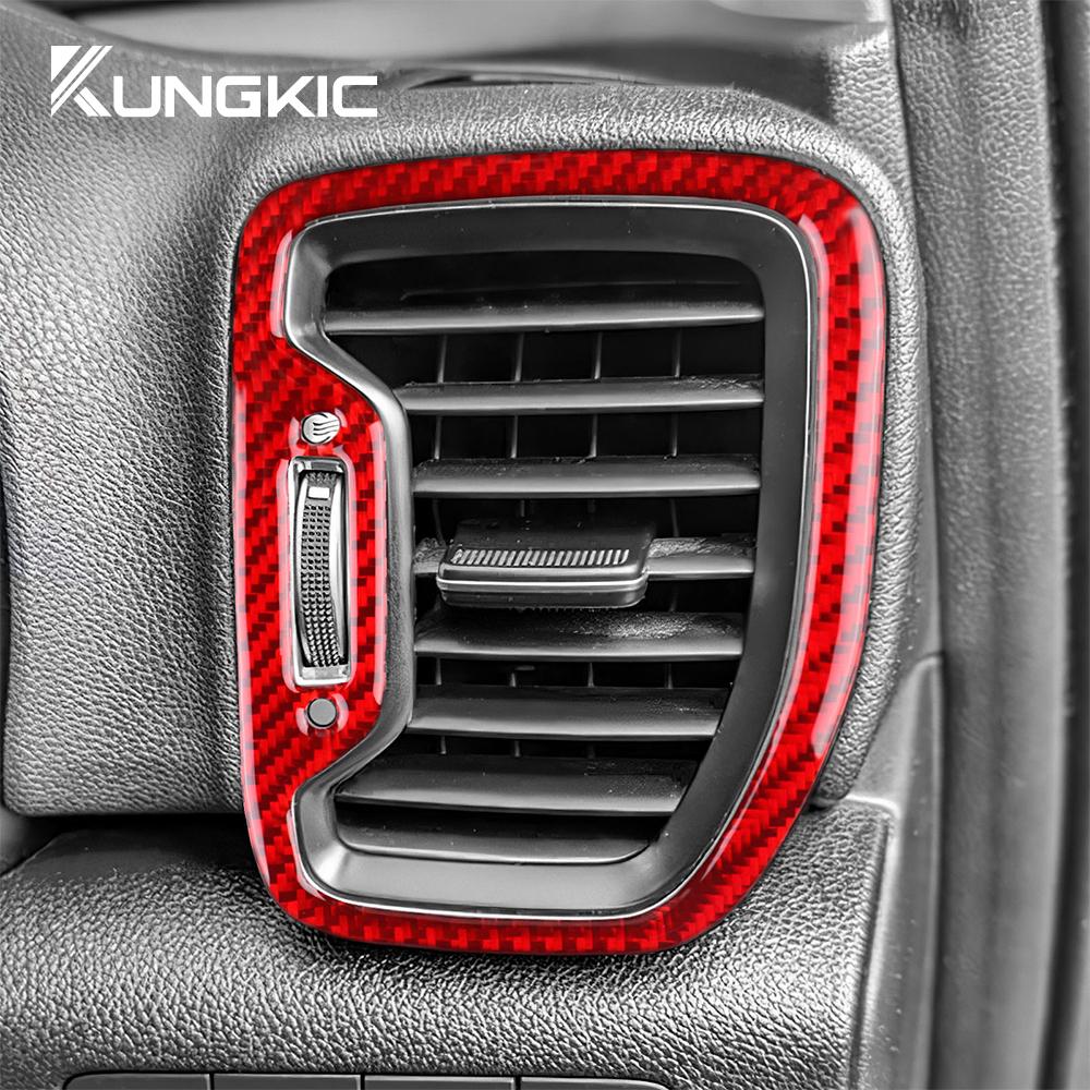 Real Soft Carbon Fiber Sticker For Kia Sportage 2017 2018 2019 LHD RHD Car Side Air Outlet Frame Interior Trim Accessories