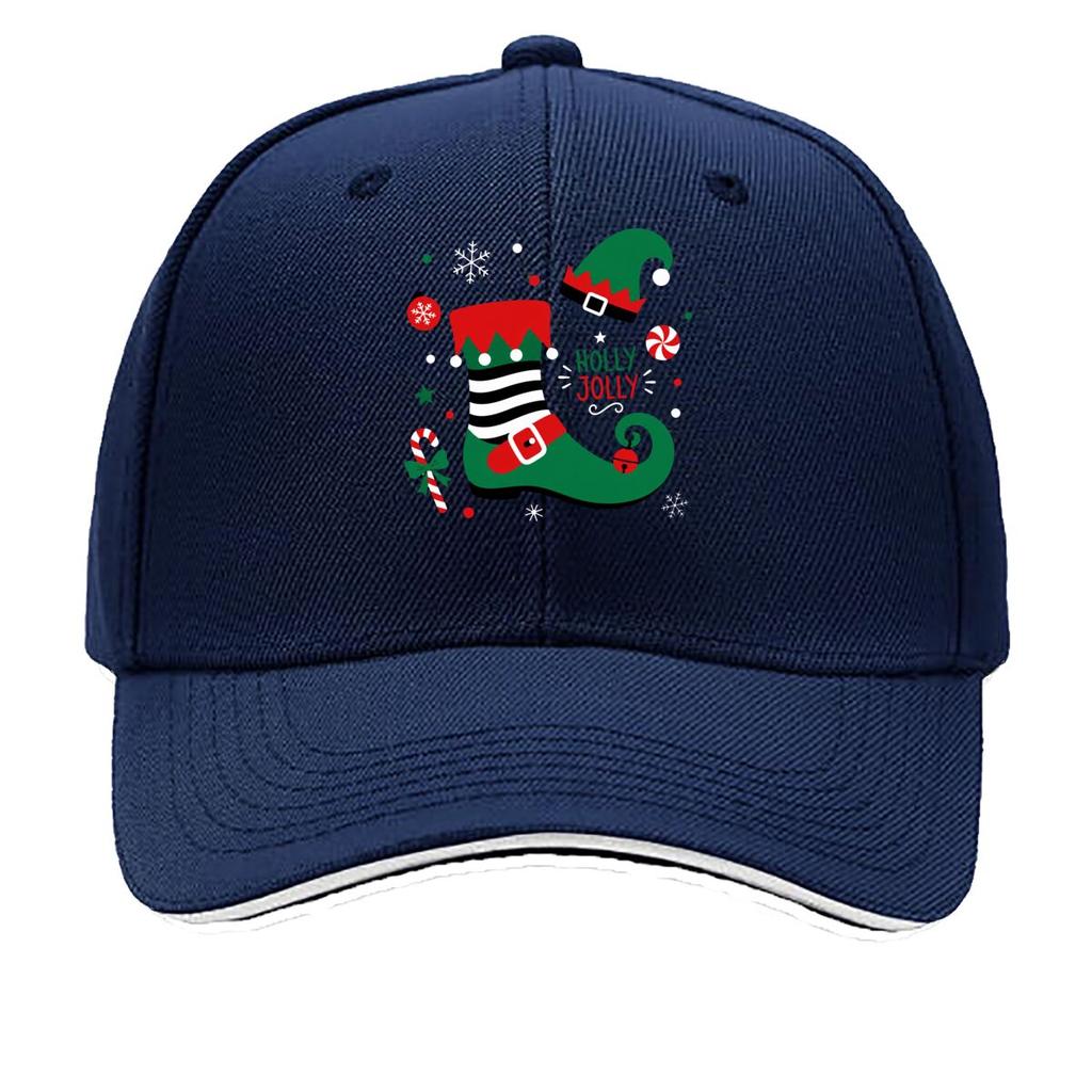Playful Christmas Elf Boot Graphic Sandwich Baseball Cap Sun Cap Outdoor Workouts Hat