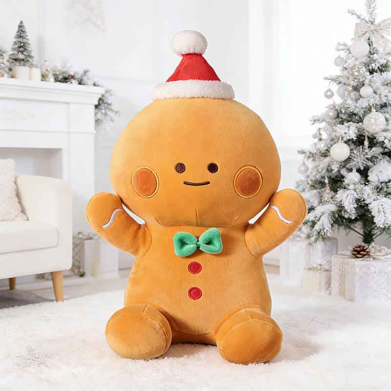 Christmas Plush Snowman Gingerbread Tree Santa Toy With Pp Cotton For Holiday Decor