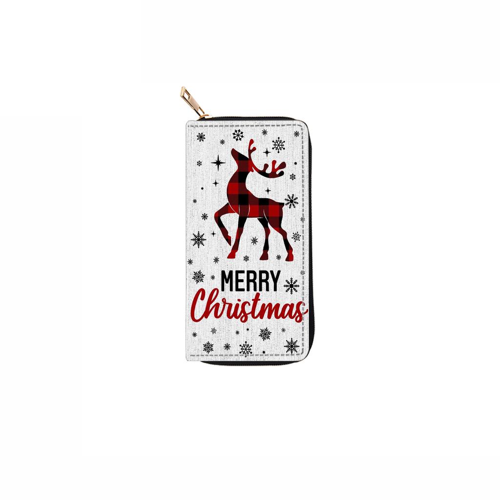 Neue Weihnachten lange Reißverschluss Geldbörse Clutch Geldbörse