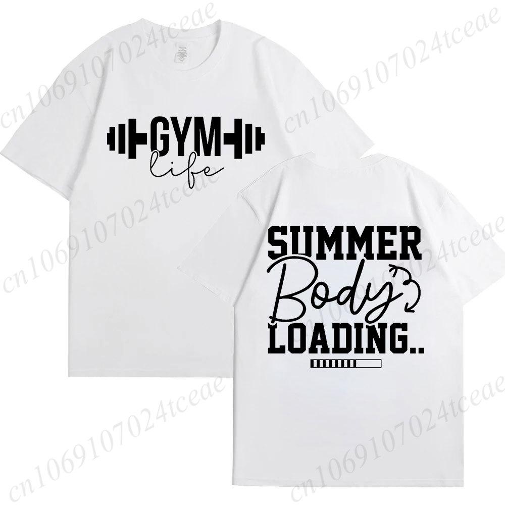Funny Gym Life T-Shirts for Women Workout Summer Short Sleeve Tees Motivational Positive Tees Cute Exercise Fitness Tops