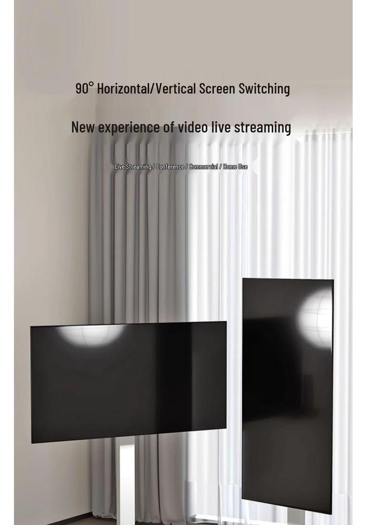 Universal Movable TV Floor Stand with Wheels - Rotating Screen Mount for Broadcasts, Meetings, and Advertising