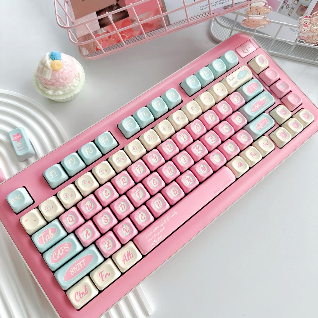 Time Machine Theme Keycaps 139Keys Cute Pink Keycaps 139Keys Fg Height 2.25U/2U/7U Split Space Bar Alice Layout Keycaps
